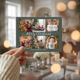 Elegant Christmas Photo Collage シーズンポストカード