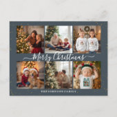 Elegant Christmas Photo Collage シーズンポストカード (正面)