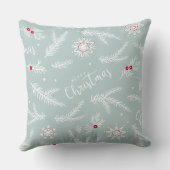 Elegant Christmas Pillow with Pine & Script クッション (裏面)
