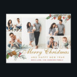 Elegant Christmas  Pine Cones 6 Photo Greeting ポストカード<br><div class="desc">Elegant Christmas Pine Cones 6 Photo Greeting Postcard.</div>