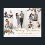 Elegant Christmas  Pine Cones 6 Photo Greeting ポストカード<br><div class="desc">Elegant Christmas Pine Cones 6 Photo Greeting Postcard.</div>