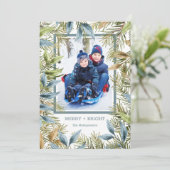 Elegant Christmas Pines Photo Holiday Card シーズンカード (スタンド正面)