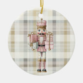 Elegant Christmas Pink Nutcracker Ornament セラミックオーナメント (正面)