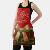 Elegant Christmas Plaid Collection with Gold Bow エプロン (インサイチュ)
