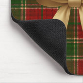 Elegant Christmas Plaid Collection with Gold Bow マウスパッド (コーナー)