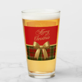 Elegant Christmas Plaid Glass Cup タンブラーグラス