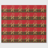Elegant Christmas Plaid Wrapping Paper ラッピングペーパー (フラット)