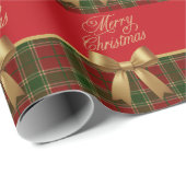 Elegant Christmas Plaid Wrapping Paper ラッピングペーパー (ロールコーナー)