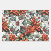 Elegant Christmas Pointsettias  ラッピングペーパーシート (正面3)
