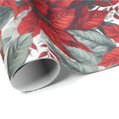 Elegant Christmas Pointsettias  ラッピングペーパー (ロールコーナー)