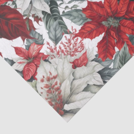 Elegant Christmas Pointsettias  薄葉紙 (詳細)