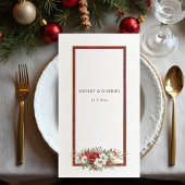 Elegant Christmas Red Damask Floral