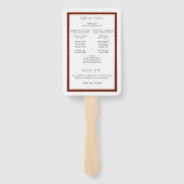 Elegant Christmas Red Damask Floral ハンドファン (裏面)