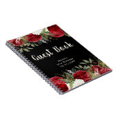 Elegant Christmas Red Flowers Birthday Guest Book ノートブック (右側)
