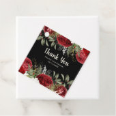 Elegant Christmas Red Flowers Birthday Party フェイバータグ (インサイチュ)