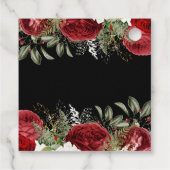 Elegant Christmas Red Flowers Birthday Party フェイバータグ (裏面)