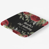 Elegant Christmas Red Flowers Birthday Party ペーパープレート (傾斜あり)