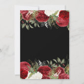 Elegant Christmas Red Flowers Birthday Party 招待状 (裏面)