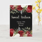 Elegant Christmas Red Flowers Sweet Sixteen カード (黄色い花)