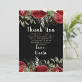 Elegant Christmas Red Flowers Sweet Sixteen サンキューカード (スタンド正面)