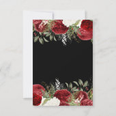 Elegant Christmas Red Flowers Sweet Sixteen 出欠カード (裏面)