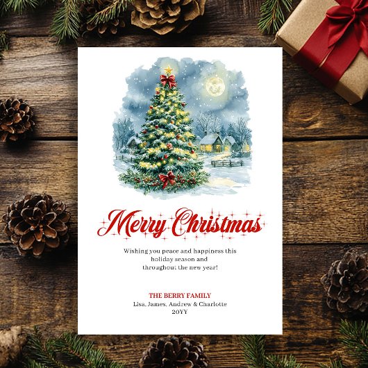 Elegant Christmas scene digital greeting card シーズンカード