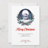 Elegant Christmas Scene Minimalist Greeting Card シーズンカード (正面)