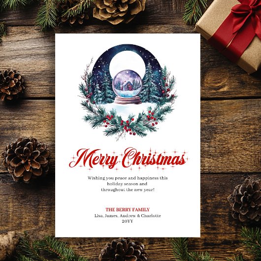 Elegant Christmas Scene Minimalist Greeting Card シーズンカード