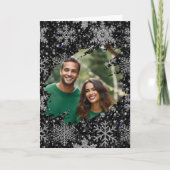Elegant Christmas snowflakes personalize photo  カード (正面)