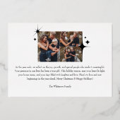 Elegant Christmas Sparkle Photo Collage Christmas 箔シーズンカード (裏面)