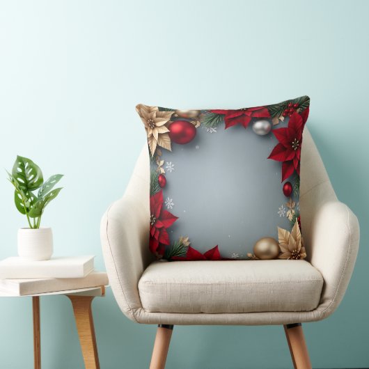 Elegant Christmas Throw Pillow クッション (椅子)
