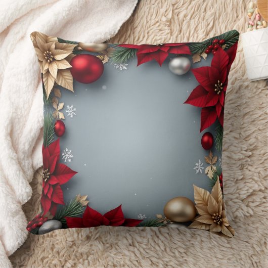 Elegant Christmas Throw Pillow クッション (ブランケット)