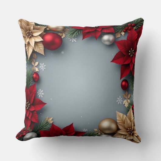 Elegant Christmas Throw Pillow クッション (正面)