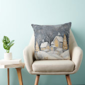 Elegant Christmas Throw Pillow – White and Gold クッション (椅子)