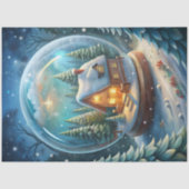 Elegant Christmas tissue paper scene wreath 薄葉紙 (正面)