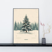 Elegant Christmas Tree Amidst Snowy Poster ポスター