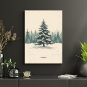 Elegant Christmas Tree Amidst Snowy Poster ポスター
