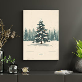 Elegant Christmas Tree Amidst Snowy Poster ポスター