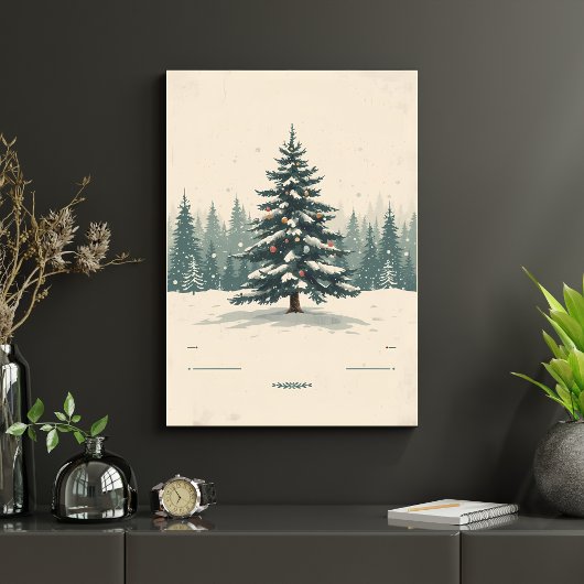 Elegant Christmas Tree Amidst Snowy Poster ポスター
