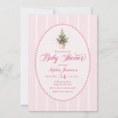 Elegant Christmas Tree Baby Shower Invitation 招待状 (正面)