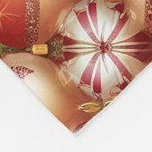 Elegant Christmas Tree Baubles フリースブランケット (角)