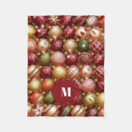 Elegant Christmas Tree Baubles フリースブランケット