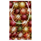 Elegant Christmas Tree Baubles Decorations Holiday スモールペーパーバッグ (裏面)