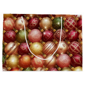 Elegant Christmas Tree Baubles Decorations Holiday ラージペーパーバッグ (裏面)