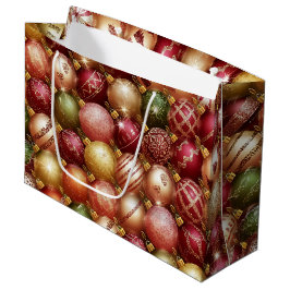 Elegant Christmas Tree Baubles Decorations Holiday ラージペーパーバッグ