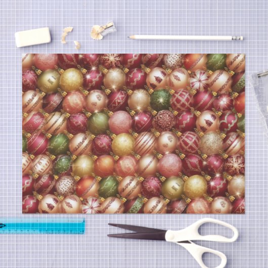 Elegant Christmas Tree Baubles Decorations Holiday 薄葉紙 (クラフト)