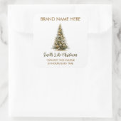Elegant Christmas Tree Candle Labels スクエアシール (バッグ)