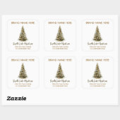 Elegant Christmas Tree Candle Labels スクエアシール (シート)