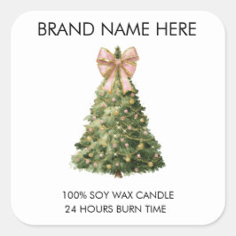 Elegant Christmas Tree | Candle Labels スクエアシール