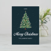 Elegant Christmas Tree Card Merry Christmas Wish 箔シーズンカード (立ち正面)